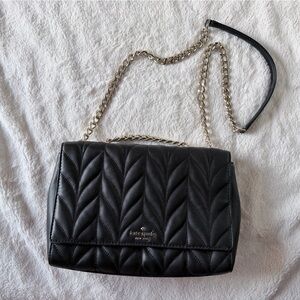 kate spade Black Quilted Chevron Chain Crossbody